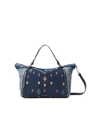 Desigual Bols_July Tribu Lib, Borsa a Mano Donna, Blu, Taglia Unica