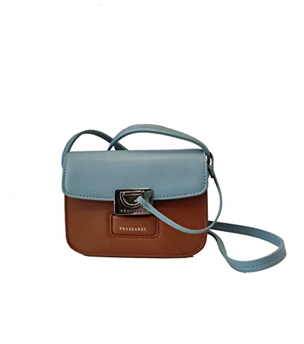 Trussardi Ivy borsa cross-body small  Bicolor Sky blue/Cuoio