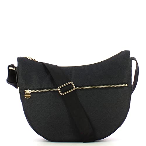 Borbonese Borsa Luna Bag Middle in nylon nero con zip