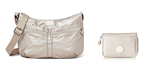 KiplingI Zellah, Borsa a Tracolla Donna, Argento (Metallic Glow) +...