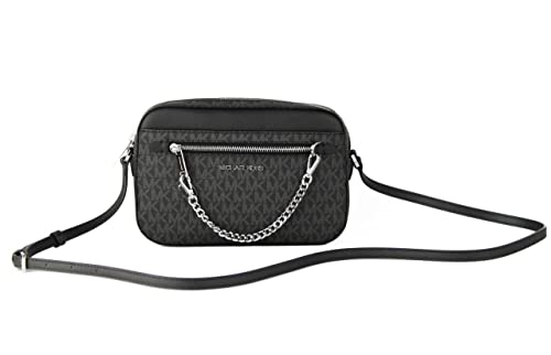 Michael Kors Jet Set Chain Shoulder Bag Saffiano Leather Women's Black Mk Logo