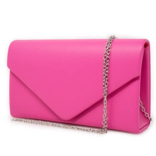 Pochette fucsia ecopelle a busta mano Clutch bag da donna cerimonia...
