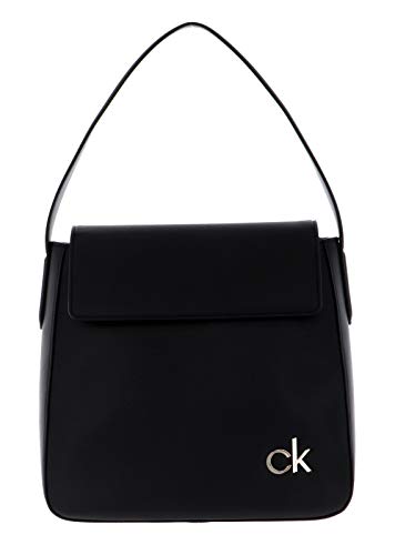 Calvin Klein Hobo W/Flap, Donna, Nero, 28 Inches, Extra-Large