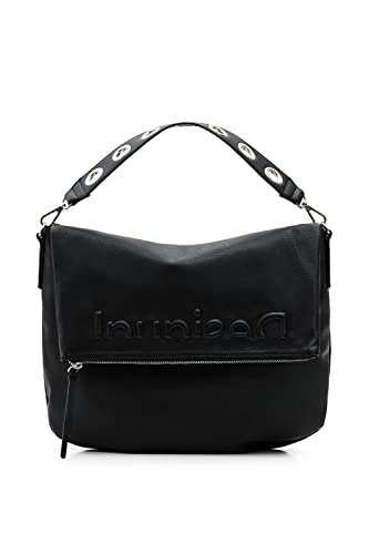 Desigual Bag_Half, Borsa con Logo 22_BRETÚN 2000 Black Donna, Nero