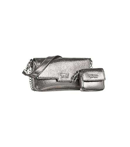 Guess PIXI Mini Flap, Bags Crossbody Donna, Silver, One Size