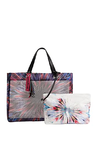 Desigual Bols_caleidoscope Me, Borsa per la Spesa Donna, Blu, Taglia...