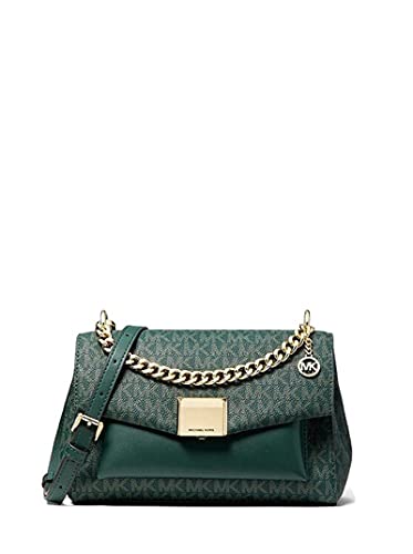MICHAEL KORS Lita Medium Two-Tone Logo Crossbody Bag (racing green)