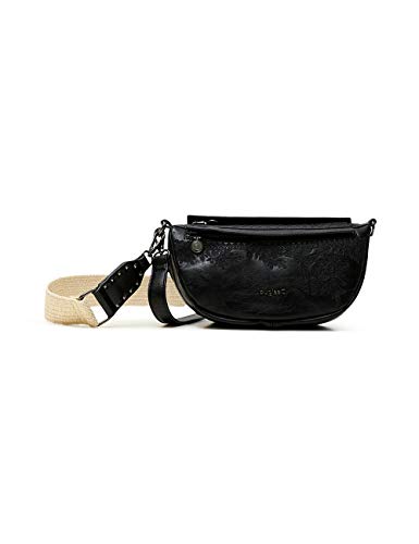 Desigual PU Shoulder Bag, Borsa a Tracolla Donna, Nero, U
