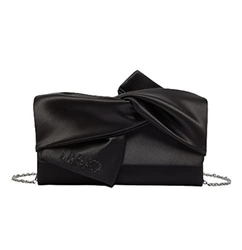 Borsa pochette elegante con fiocco a tracolla Liu-jo in tessuto nero...