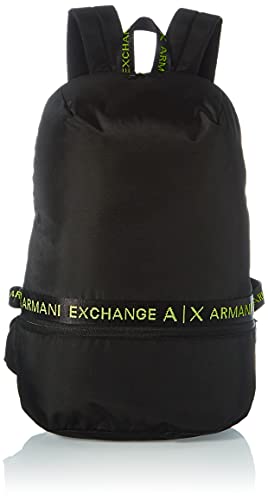 Armani Exchange BACKPACK, Zaino Uomo, Nero, Taglia unica