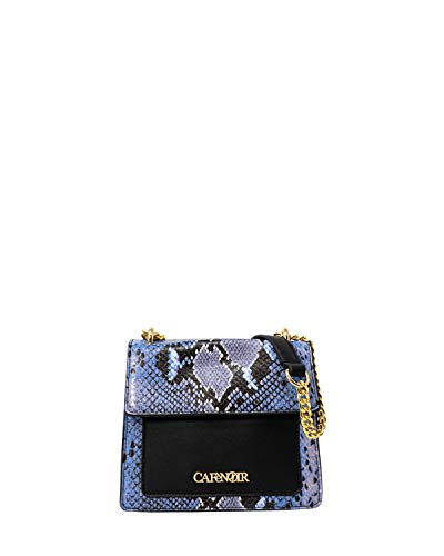 Borsa Donna CAFè NOIR tracolla rigida pitonata c3ga0002 unica celeste