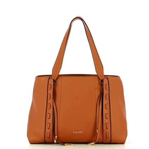 Borsa shopping Liu-jo Satchel M Melodica 3 comparti Caramello BS22LJ06...