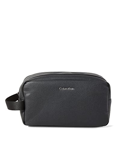 Calvin Klein Beauty Case Uomo Warmth Washbag Pelle Sintetica, Nero (Ck...