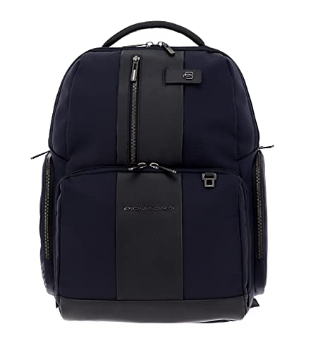 PIQUADRO Zaino fast-check porta pc/tablet pelle e tessuto Brief 2 blu...