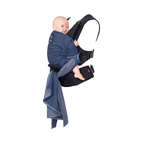 manduca Duo - Portabebè blu/blu Innovativo sistema Click&Tie,...