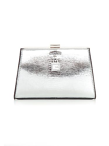 Guess Borsa night fall mini clutch stampa pitone MY848571 silver