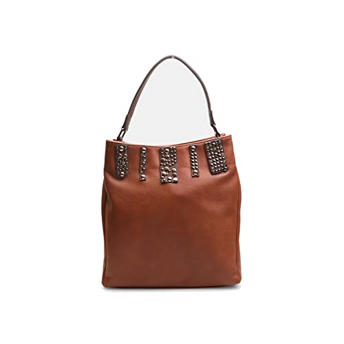 BATA Unisex Adulto Borsa hobo con borchie applicate a contrasto estivi...