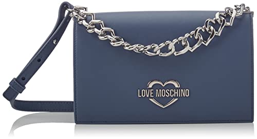 Love Moschino Borsa Pu Denim, BORSA A SPALLA Donna, Blu Denim,...