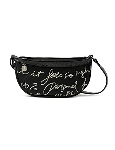 Desigual PU Shoulder Bag, Borsa a Tracolla Donna, Nero, U