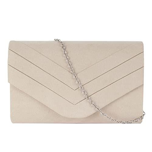 MEGAUK Pochette da donna, elegante borsa da sera in pelle scamosciata,...
