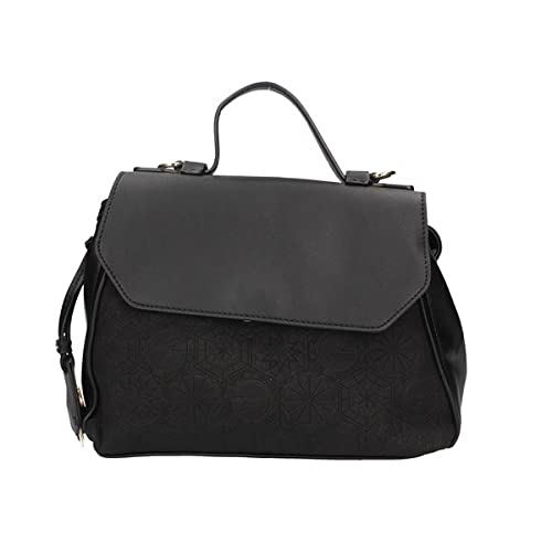 Gattinoni emma flap bag w/top handl pu black