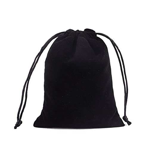 LUMoony 6 sacchetti di velluto neri con coulisse, sacchetti di velluto...