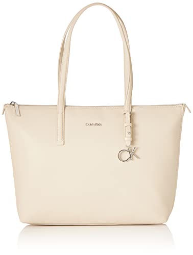 Calvin Klein Borsa Donna Ck Must Shopper Medium con Zip, Beige (Stoney...