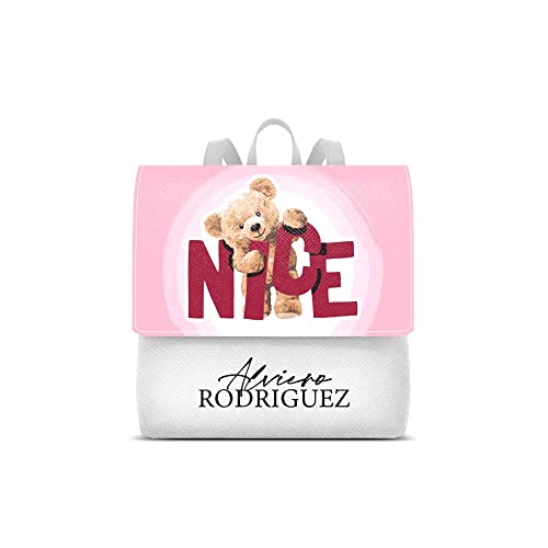Alviero Rodriguez Zainetto Lux Bianco Teddy Nice Pattern Zaino donna...