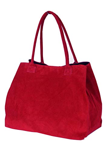 fashion-formel - Borsa da donna in pelle scamosciata, con manici,...