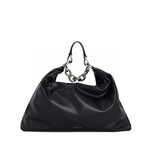 PATRIZIA PEPE Borsa a Spalla Drop Bag Hobo Grande Nero/Argento