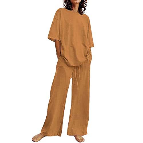 Set estivo casual con marsupio, top a mezza manica, scollo a O e...