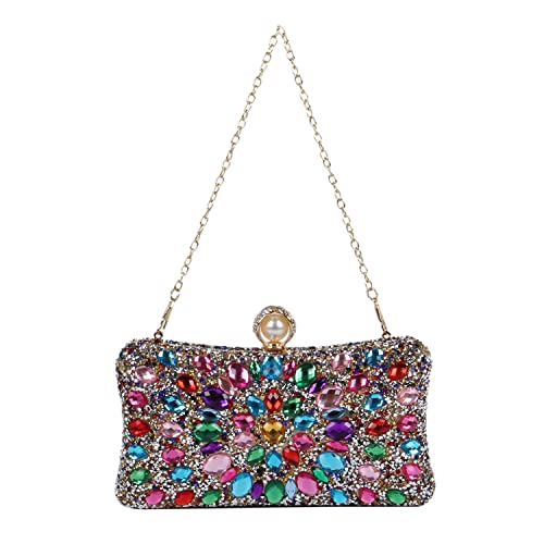 Freiesoldaten Donne Strass Borsa da Sera Multicolore Abbagliante...