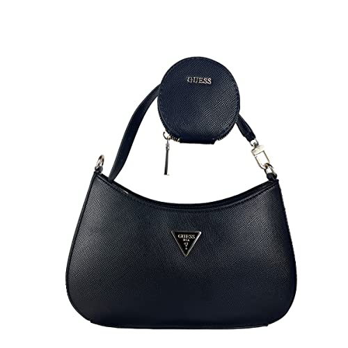 Guess Alexie Top Zip Shoulder Bag, Borsa Donna, Nero, Taglia unica