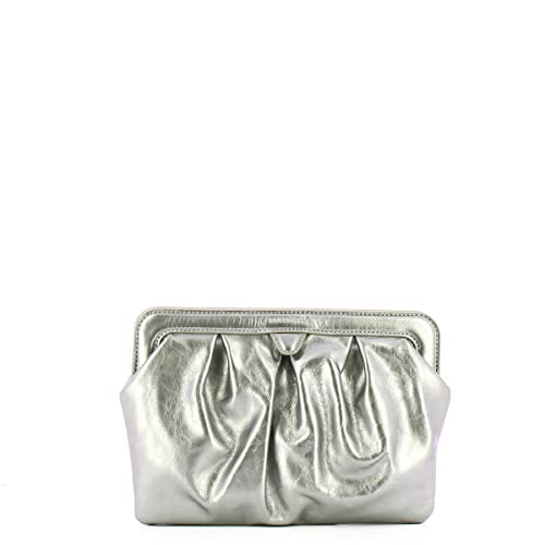 Coccinelle Diletta Rock Handbag Craquele Leather Silver