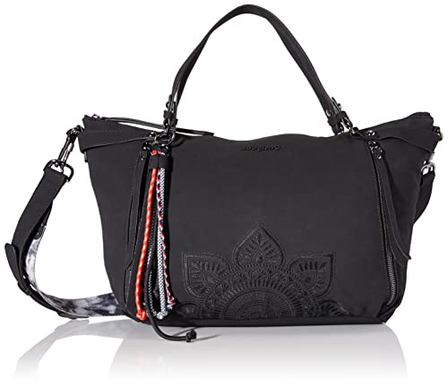 Desigual Bols_Aquiles Libia, Borsa a Mano Donna, Nero, Taglia Unica