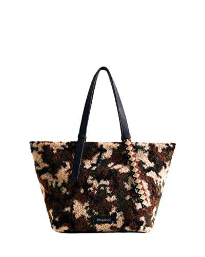 Desigual Bols_Camofun Bom, Borsa per la Spesa Donna, Verde, Taglia...