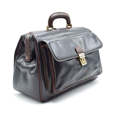 D&D - Borse Medico in vera pelle English Man - Bicolor - Made in Italy...