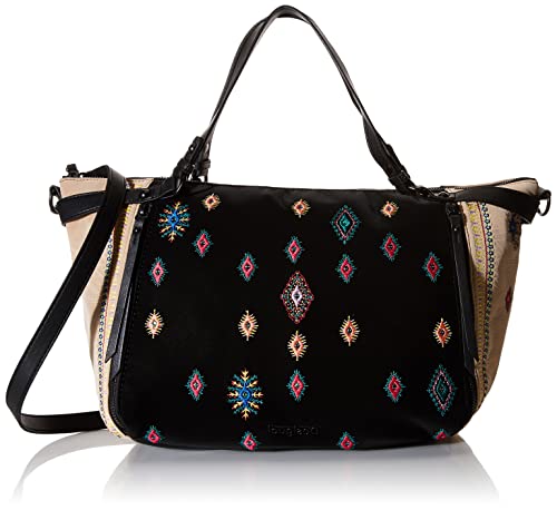 Desigual Bols_July Tribu Libia, Borsa a Mano Donna, Nero, OneSize
