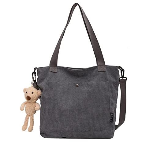 Borsa tote in velluto a coste per donne e ragazze casual borsa a...