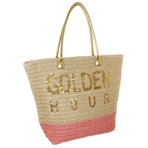 Camomilla Milano Borsa Mare Donna, Borsa Spiaggia, Collezione Golden...