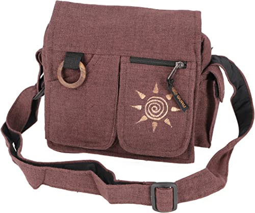 GURU SHOP Boho Schultertasche, Hippie Tasche Sonne, Vintage...