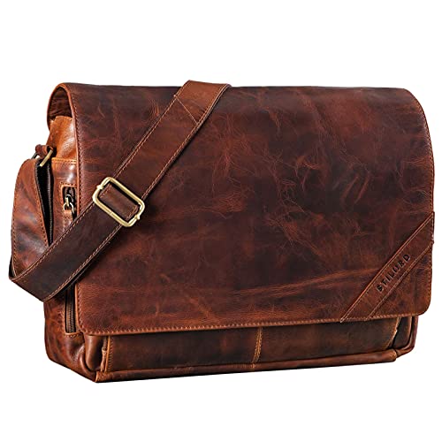 STILORD 'Nick' Borsa messenger uomo donna in pelle stile Vintage...