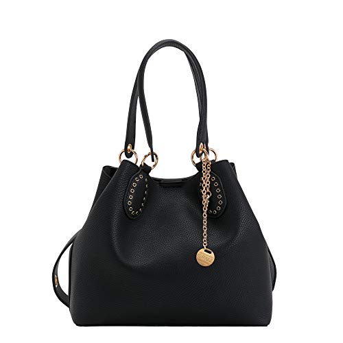CARPISA® Borsa donna sacca capiente tinta unita simil pelle con...