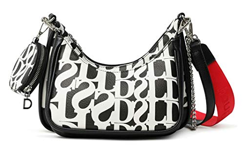 Desigual PU Shoulder Bag, Borsa a Tracolla Donna, Nero, U
