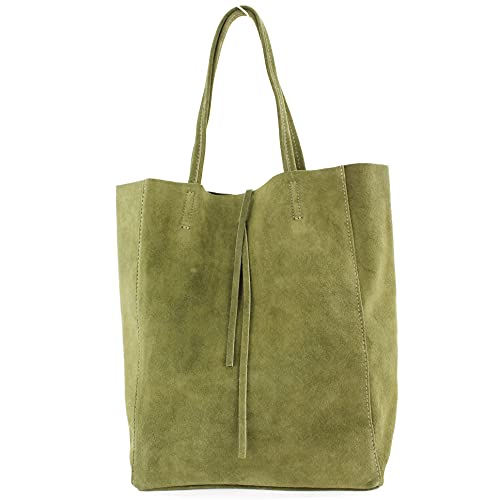 modamoda de - T163 - Ital. Shopper Large con tasca interna in pelle,...