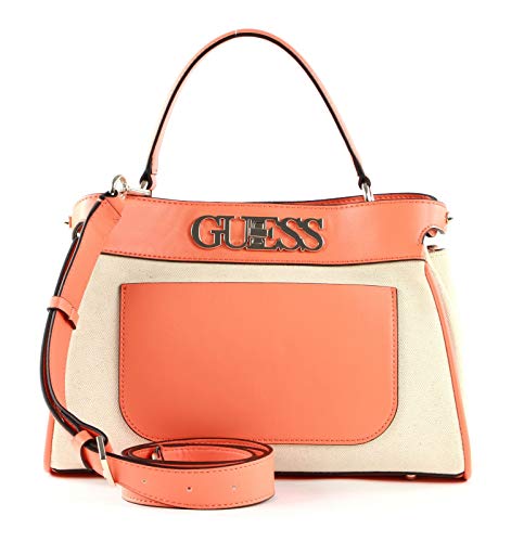 Guess Uptown Chic Turnlock Satchel Orange