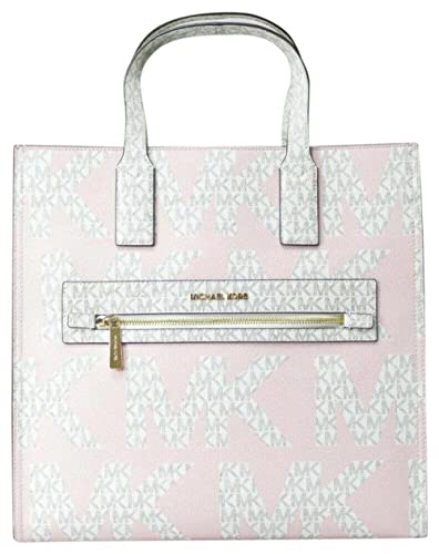 Michael Kors Kenly XL Tote Satchel Graphic Logo Vanilla MK Powder...