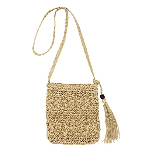 Hileyu Borsa di paglia per donne Borsa di paglia singola Crossbody Bag...