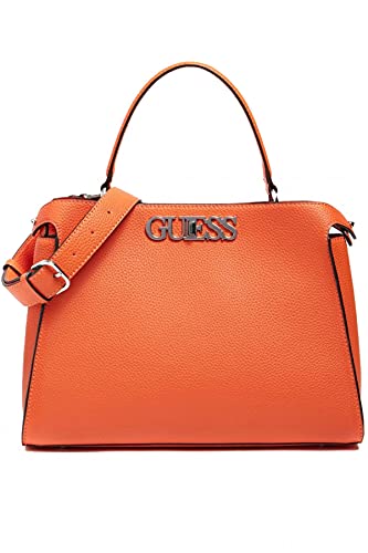 Guess Uptown Chic Large Turnlock Satchel Orange