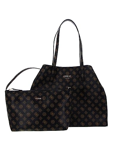 Guess Vikky Large Tote, Borsa Donna, Brown, Unica